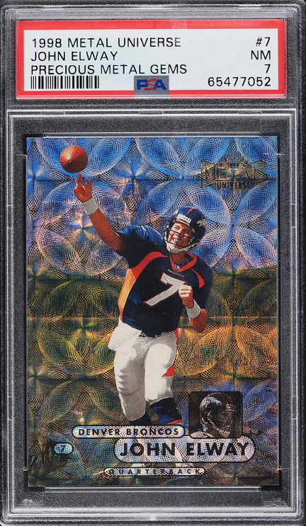 1998 Metal Universe Precious Metal Gems PMG John Elway JERSEY Rookie Card