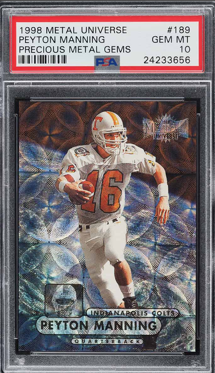 1998 Metal Universe Precious Metal Gems Peyton Manning ROOKIE Card