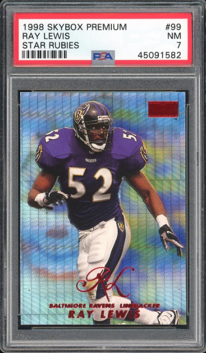 1998 Ray Lewis Skybox Premium Star Rubies Rookie Card