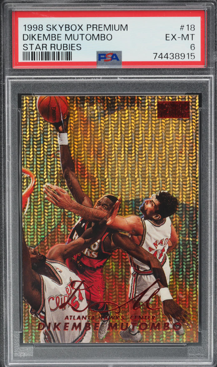 1998 Skybox Premium Star Rubies Dikembe Mutombo Rookie Card