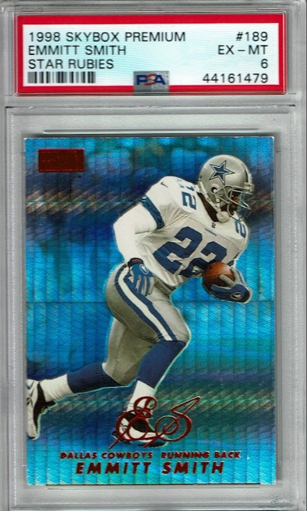 1998 Skybox Premium Star Rubies Emmitt Smith Rookie Card