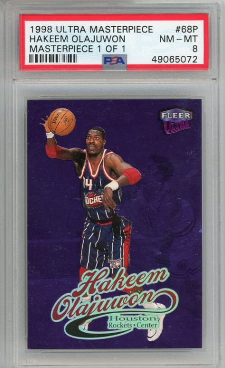 1998 Ultra Masterpiece Hakeem Olajuwon Rockets Rookie Card