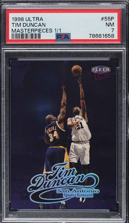 1998 Ultra Masterpieces Tim Duncan 1/1 Rookie Card