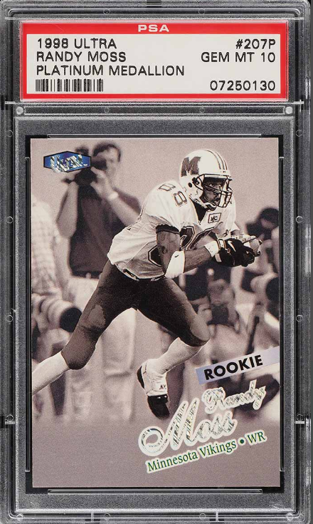 1998 Ultra Platinum Medallion Randy Moss ROOKIE Card