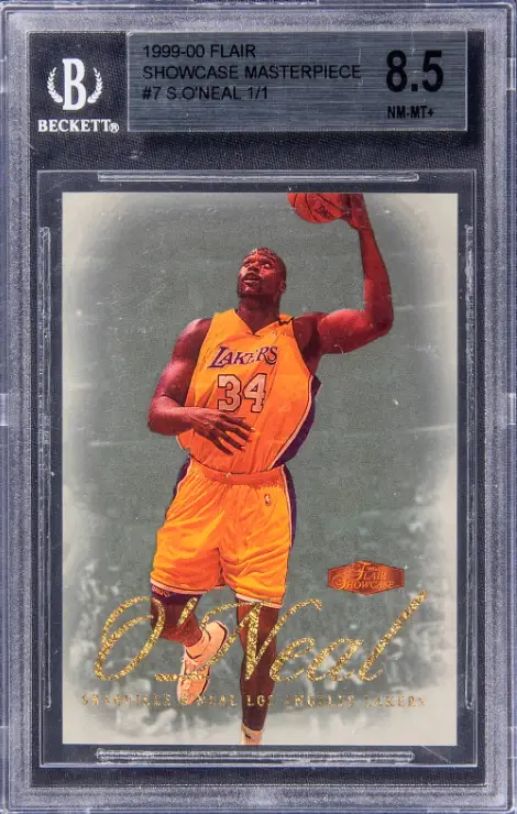 1999-00 Flair Showcase Masterpiece Shaquille O'Neal Rookie Card