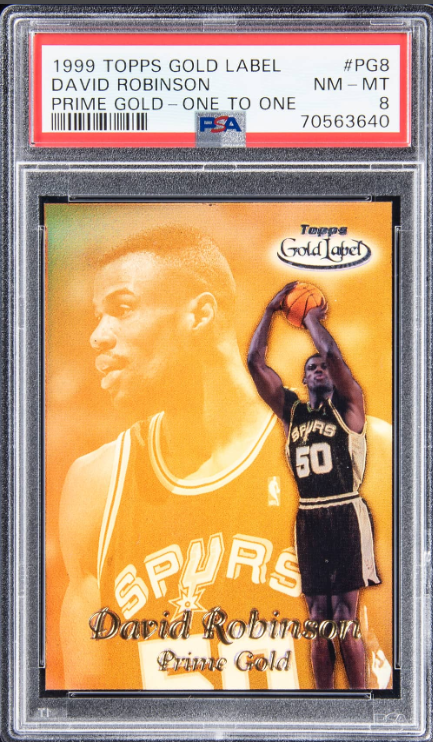 1999-00 Topps Gold Label Prime Gold One to One David Robinson Rookie Card