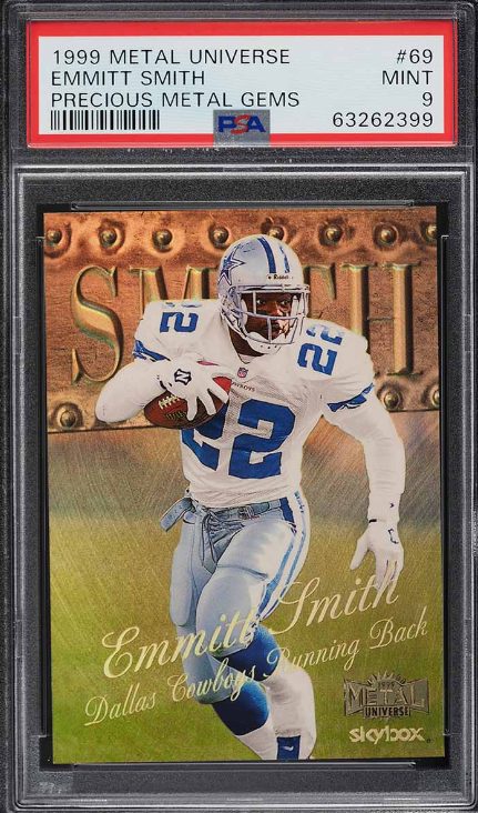 1999 Metal Universe Precious Metal Gems PMG Emmitt Smith Rookie Card