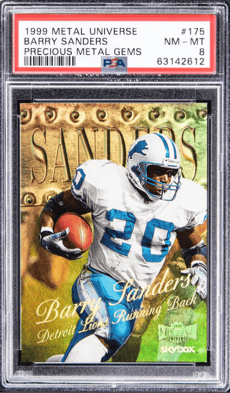 1999 SkyBox Metal Universe Precious Metal Gems Barry Sanders Rookie Card