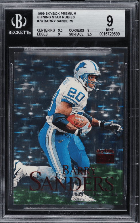 1999 Skybox Premium Shining Star Rubies Barry Sanders Rookie Card