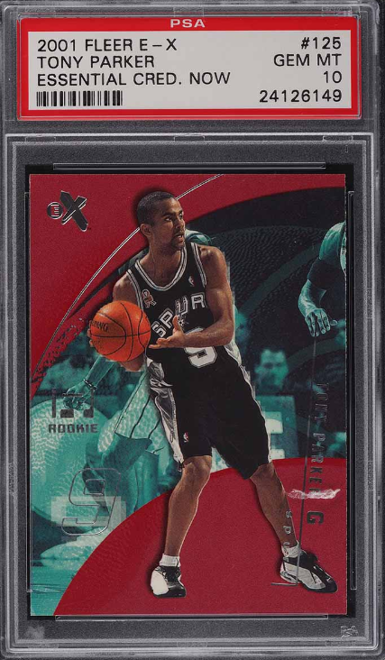 2001 Fleer E-X Essential Credentials Now Tony Parker ROOKIE RC 