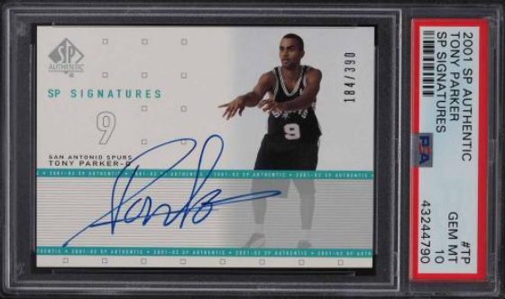 2001 SP Authentic Signatures Tony Parker ROOKIE RC AUTO