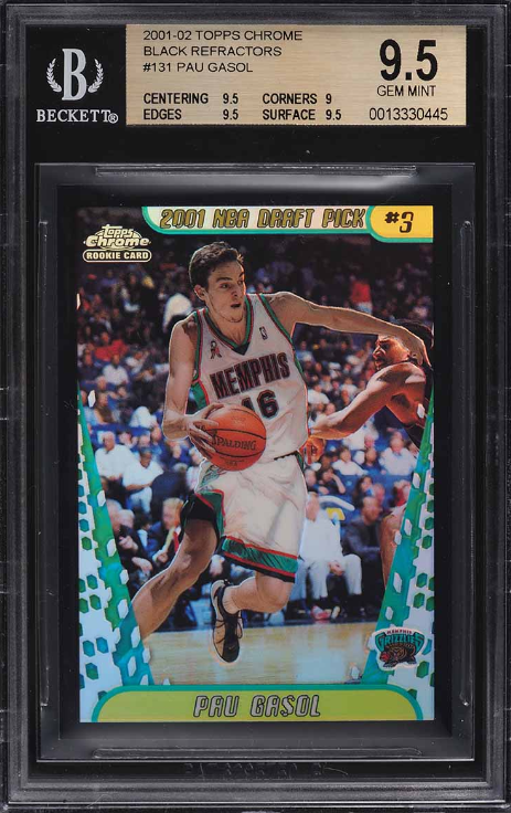 2001 Topps Chrome Black Refractor Pau Gasol ROOKIE RC