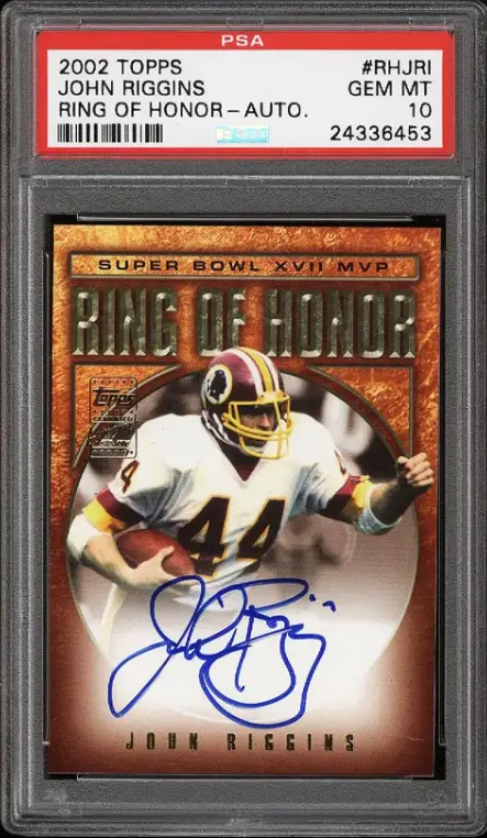 2002 Topps Ring of Honor John Riggins Auto Rookie Card