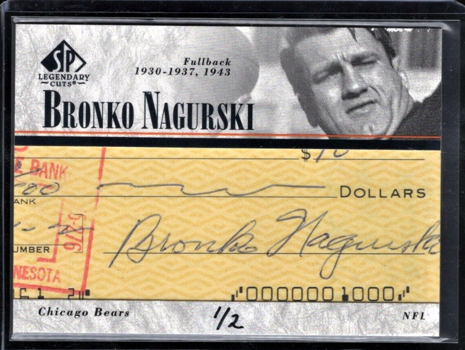 2002 Upper Deck SP Legendary Cuts Signature Auto Bronko Nagurski Rookie Card