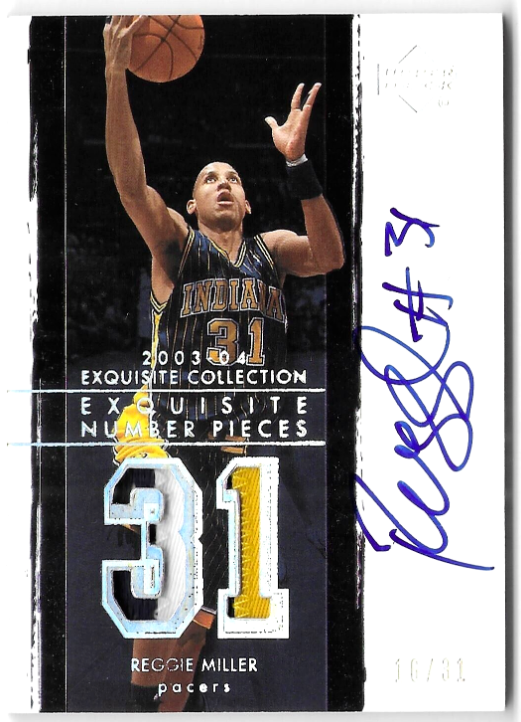 2003-04 Exquisite Collection Number Pieces Auto Patch Reggie Miller