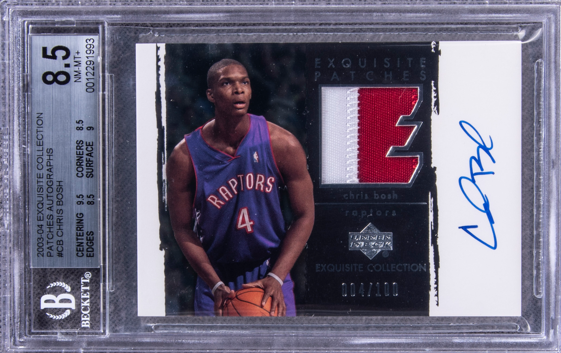 2003-04 UD Exquisite Collection Patches Autographs Chris Bosh Signed Patch Rookie Card 