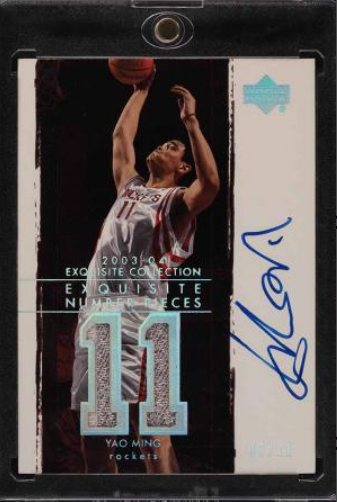 2003 Exquisite Collection Number Pieces Yao Ming Auto Patch