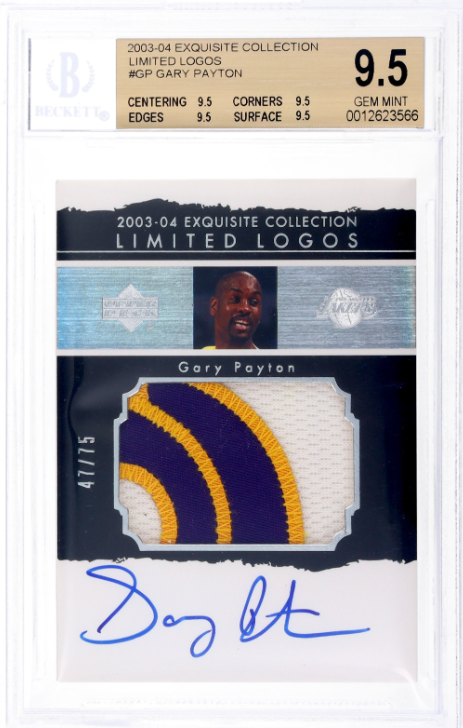 2003 Gary Payton Exquisite Collection Limited Logos Rookie Card