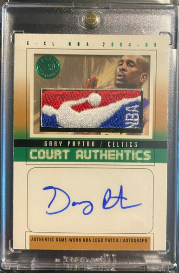 2004-05 Court Authentics Game Worn Logo Patch/Auto 1/1 E-XL NBA Gary Payton Rookie Card