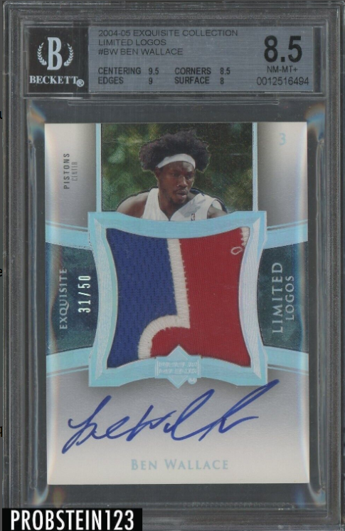 2004-05 Exquisite Limited Logos Ben Wallace 3-Color Patch Rookie Auto