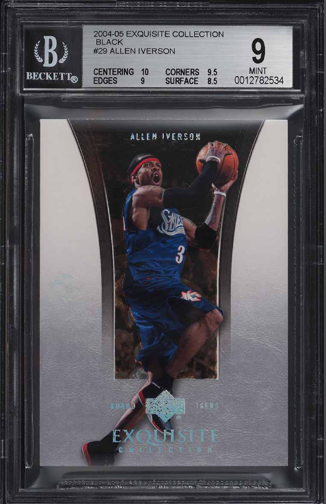 2004 Exquisite Collection Black Allen Iverson 1/1 Rookie Card