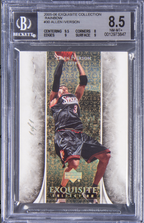 2005-06 UD Exquisite Collection Rainbow Allen Iverson Rookie Card