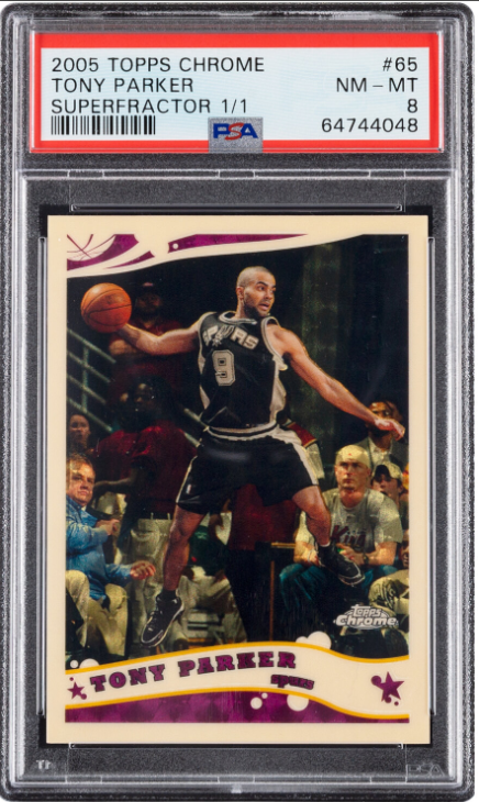 2005 Topps Chrome Tony Parker (Superfractor) Rookie Card