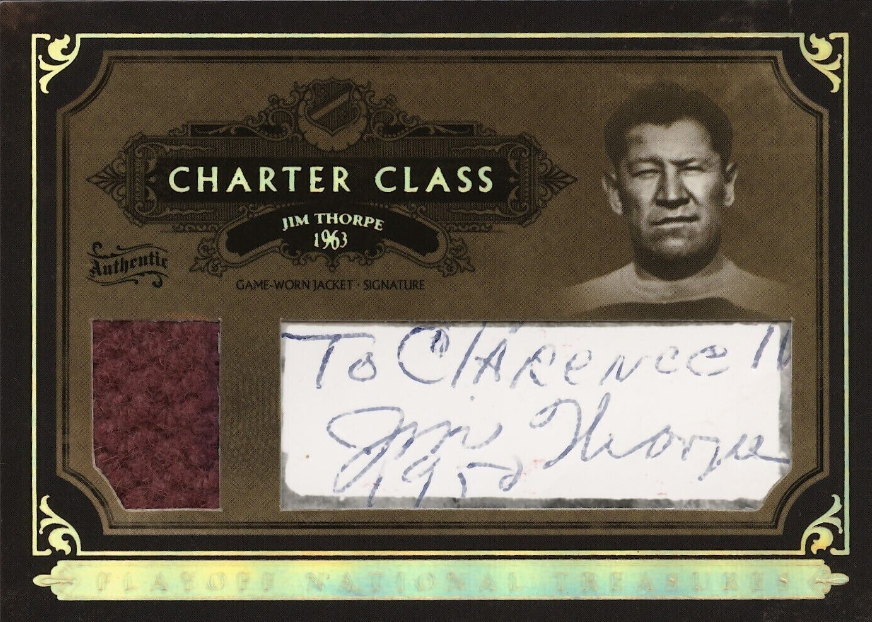 2006 National Treasures Charter Class Signatures Jim Thorpe Patch Cut Auto Rookie Card