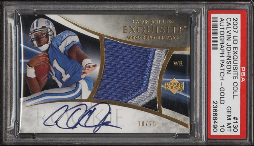 2007 UD Exquisite Collection Gold Calvin Johnson RC AUTO PATCH