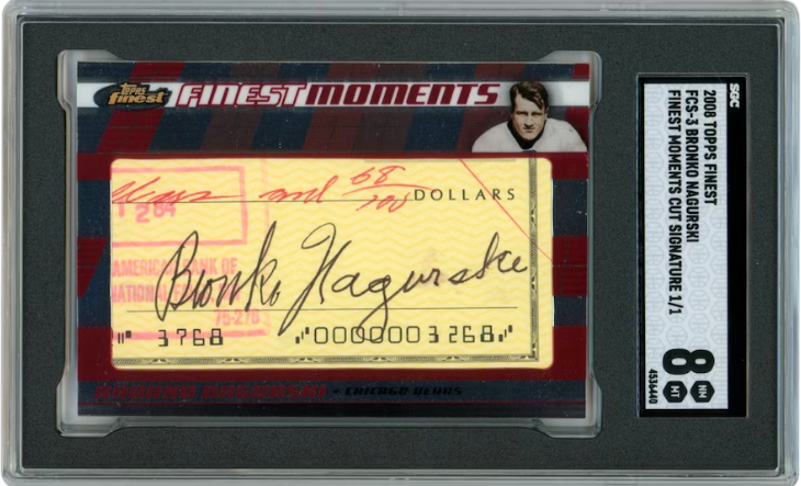 2008 Topps Finest Bronko Nagurski Cut Signature Auto Autograph 1/1 Hall of Fame Rookie Card