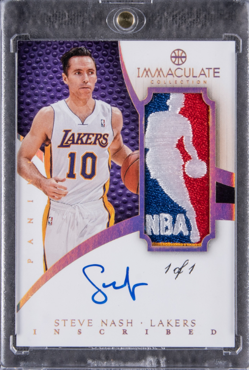 2012-13 Panini Immaculate Collection Inscribed  Steve Nash Signed Logoman Patch Card 