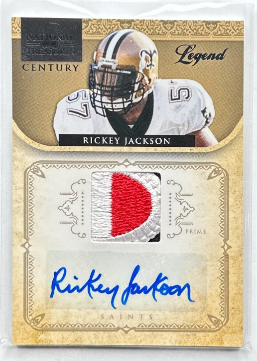 2012 National Treasures Rickey Jackson Black Game Used Patch Auto