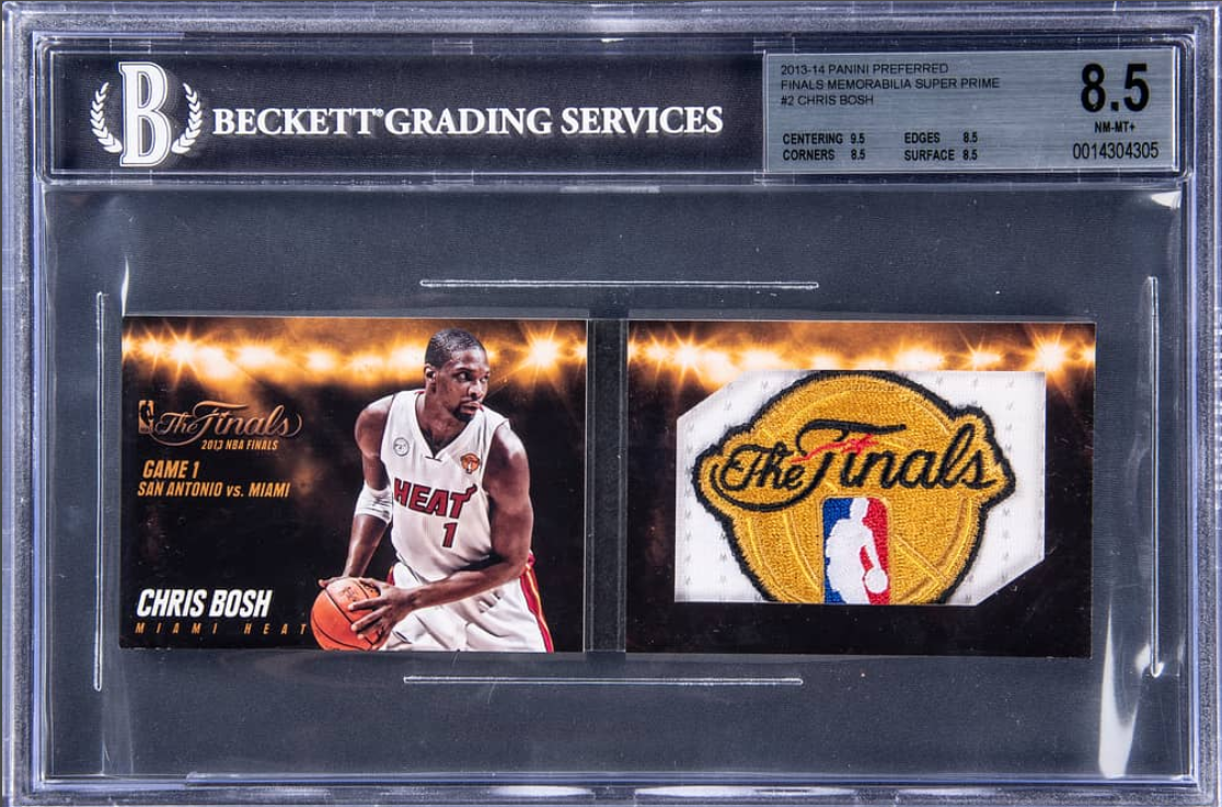 2013-14 Panini Preferred Finals Memorabilia Super Prime Chris Bosh Patch Booklet Rookie Card