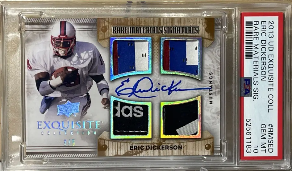 2013 UD Exquisite Collection Eric Dickerson Rare Material Auto