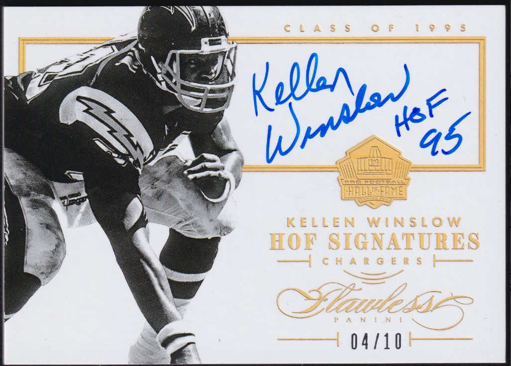 2014 Panini Flawless HOF Signatures Kellen Winslow AUTO Rookie Card