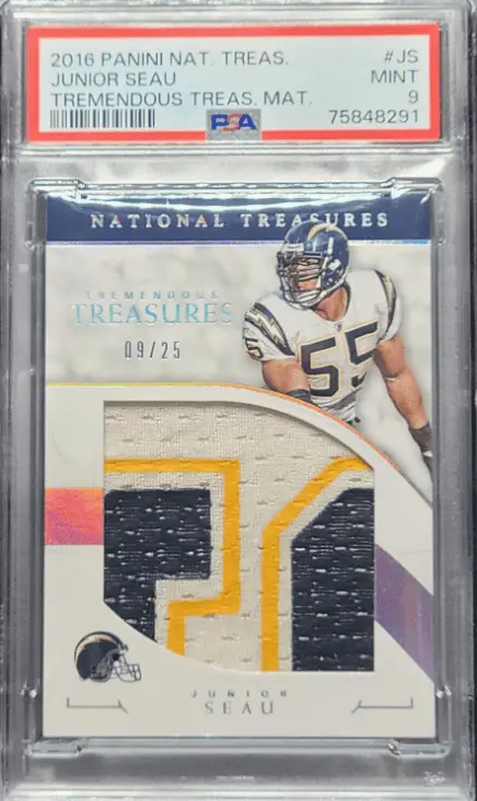 2016 National Treasures Junior Seau Game Used Patch Rookie Card