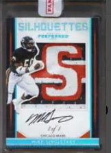 2016 Preferred Silhouettes Super Prime Mike Singletary Game Used Patch Auto 1/1 Rookie Card