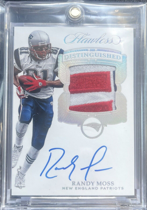 2017 Panini Flawless Distinguished 4-Color Patch Auto Randy Moss 1/1 Patriots Rookie Card