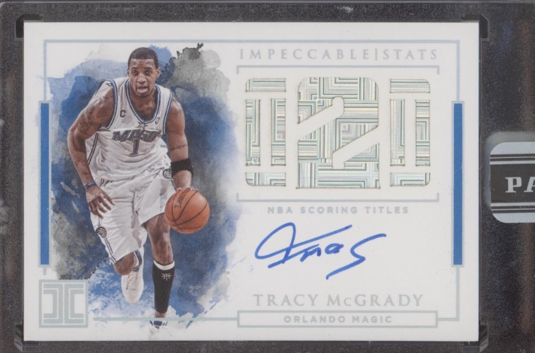 2018 Panini Impeccable Numbers Game Tracy McGrady Black Box 1/1 Auto Autograph