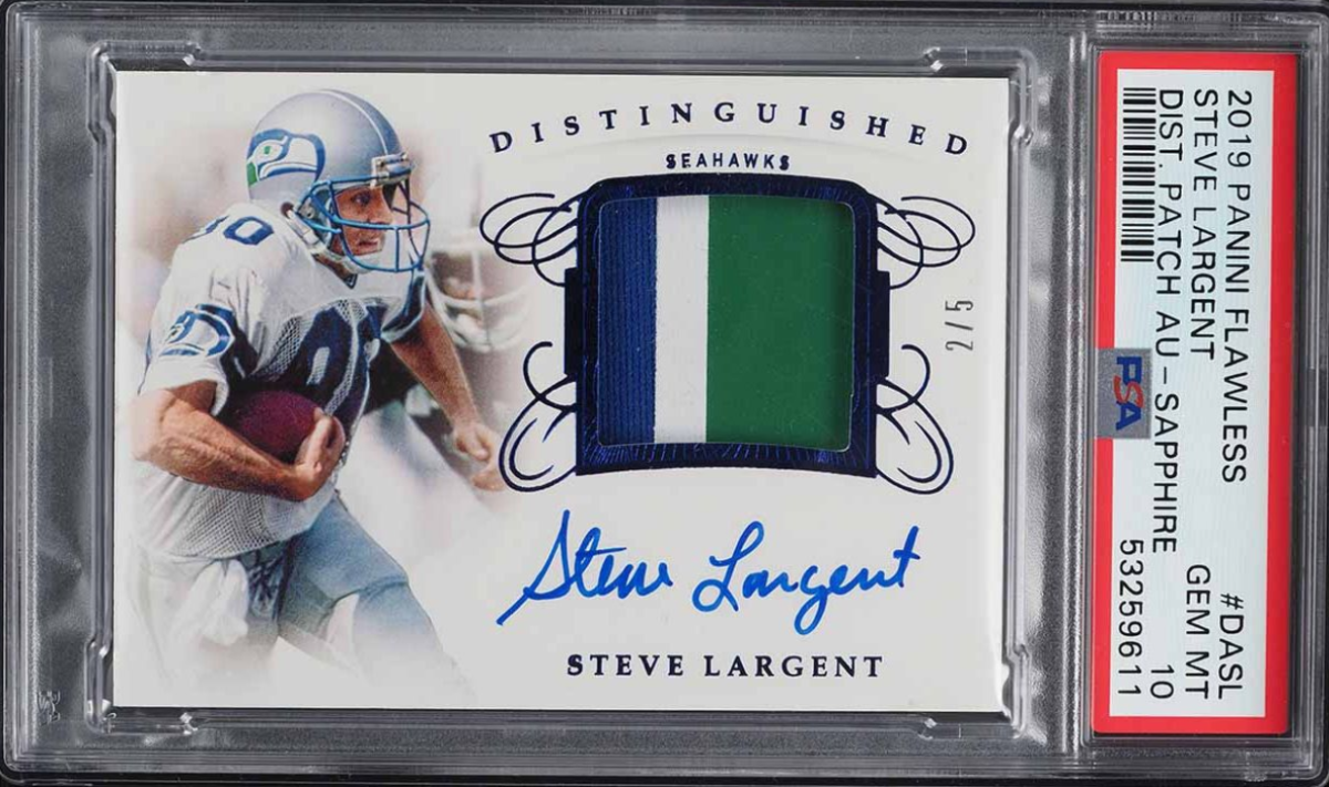 2019 Panini Flawless Distinguished Sapphire Steve Largent Auto Patch