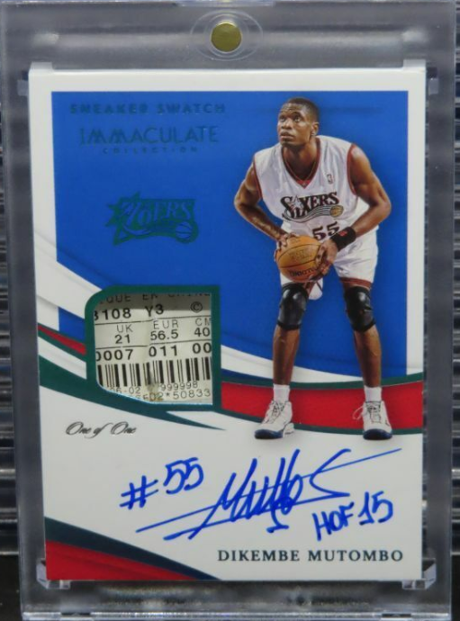 2020-21 Immaculate Dikembe Mutombo Platinum Sneaker Swatch Patch Auto 1/1