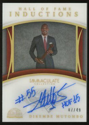 2020-21 Immaculate HOF Inductions Dikembe Mutombo Signed AUTO Rookie 