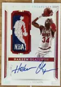 2020-21 National Treasures Hakeem Olajuwon Game Worn Logoman Auto 1/1 Rookie Card