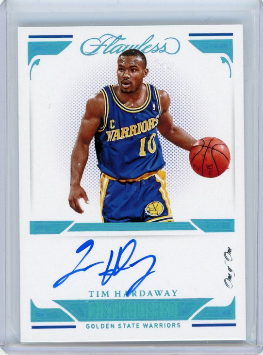 2020-21 Panini Flawless Distinguished Auto Platinum Tim Hardaway Rookie Card