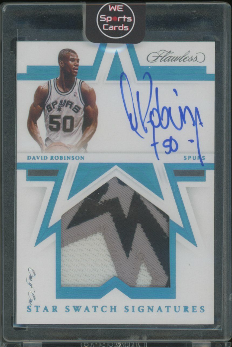 2020-21 Panini Flawless Platinum Star David Robinson Spurs Logo Patch AUTO 1/1