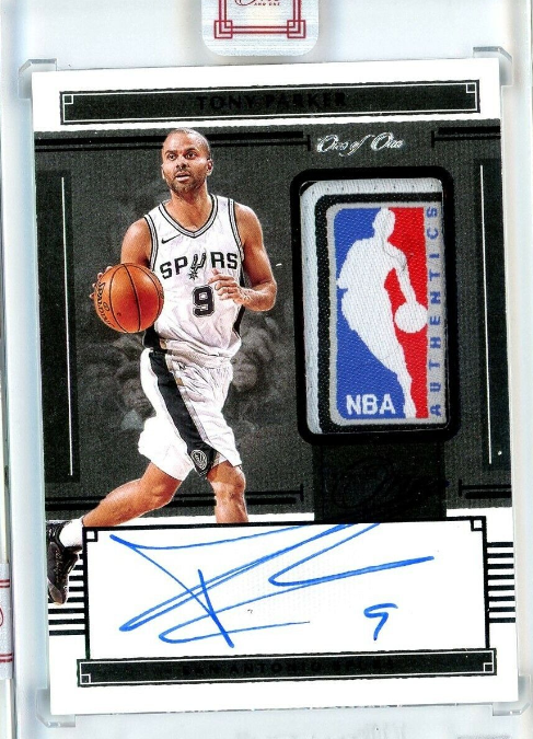 2020-21 Panini One and One Tony Parker Logoman Tag Patch Auto