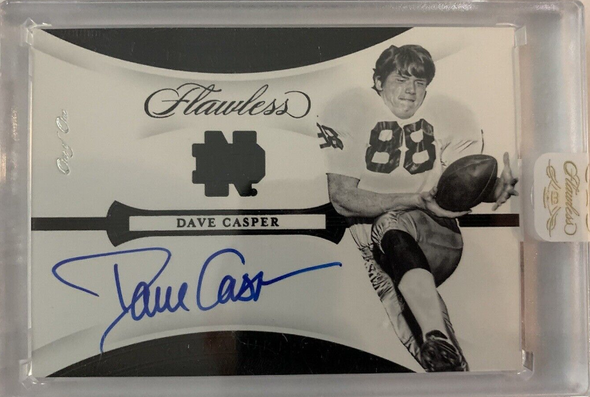 2020 Collegiate Flawless Football 1/1 Dave Casper Black Signatures Rookie Card