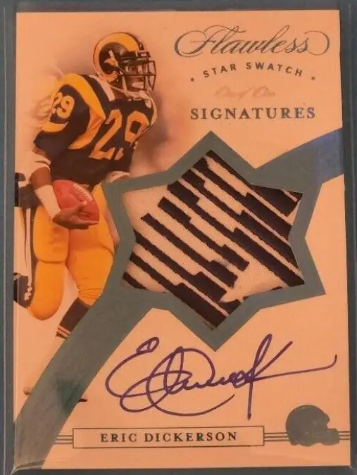 2020 Panini Flawless Star Swatch One of One Signatures Eric Dickerson Rookie Card