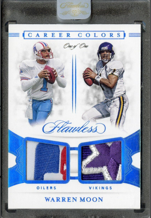 2020 Panini Flawless Warren Moon Dual Patch Game Worn 1/1 Rookie Card