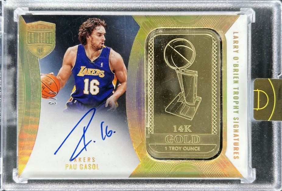 2021-22 Eminence Pau Gasol Larry O'Brien Trophy Signatures Auto Gold Bar